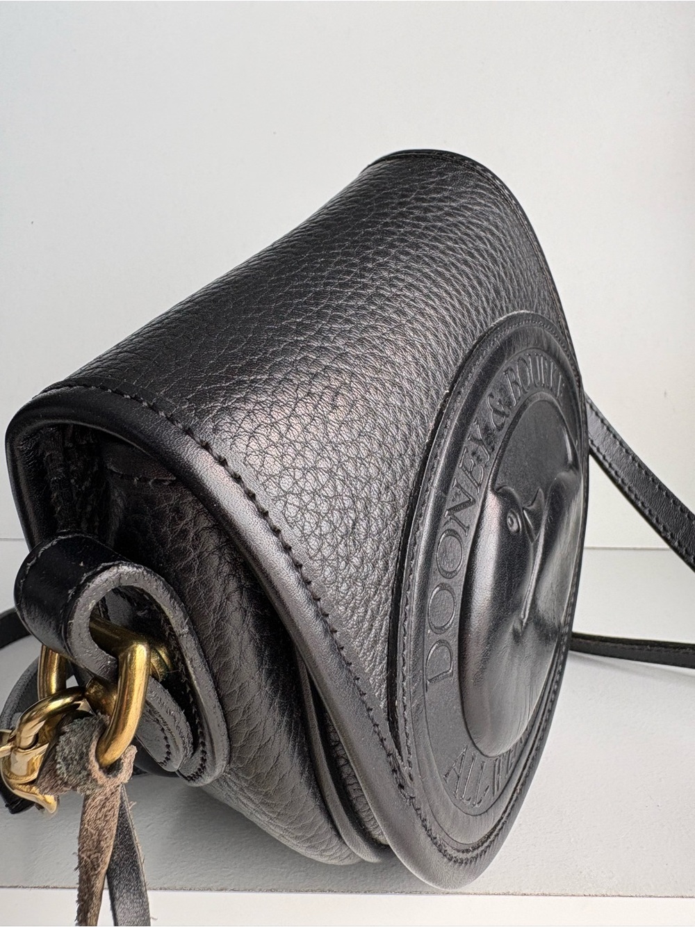 Dooney and Bourke awl  Black Leather Big Duck mini Crossbody Bag Purse P150 - Picture 10 of 16